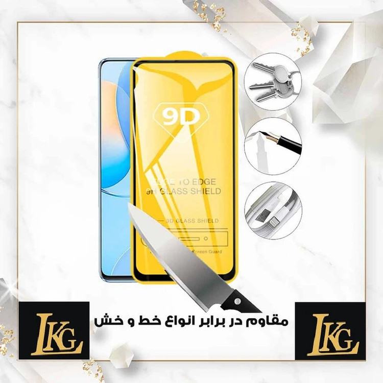 محافظ صفحه نمایش شیشه ای ال کا جی مدل LKK full مناسب برای گوشی موبایل سامسونگ Galaxy A32 5G / M32 5G / F12 / F13 / F02s / F23 5G / جی پلاس Gplus X10 / X10 Plus / X20 /آنر X5b