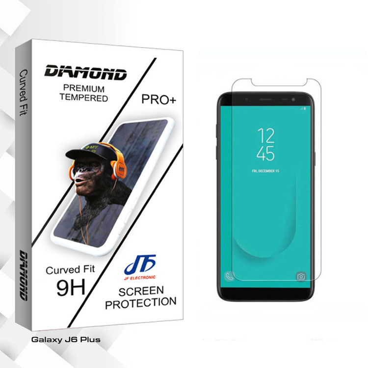 محافظ صفحه نمایش شیشه ای جی اف مدل Diamond glass مناسب برای گوشی موبایل سامسونگ Galaxy J6 Plus