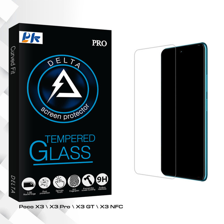 محافظ صفحه نمایش شیشه ای پی کی مدل Delta Glass MIX مناسب برای گوشی موبایل شیائومی Poco X3 \ X3 Pro \ X3 GT \ X3 NFC