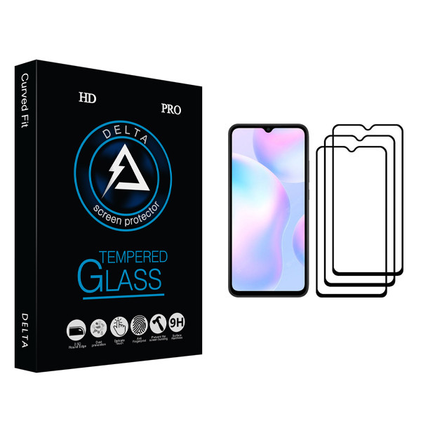 محافظ صفحه نمایش دلتا مدل Fit مناسب برای گوشی موبایل شیائومی Redmi 9A بسته سه عددی