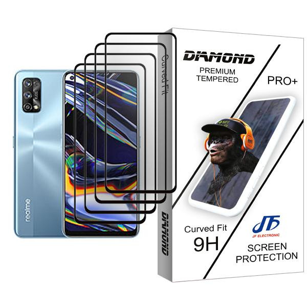 محافظ صفحه نمایش جی اف مدل Diamond Glass MIX004 مناسب برای گوشی موبایل ریلمی 7 Pro بسته چهار عددی