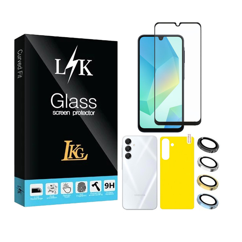 محافظ صفحه نمایش فول ال کا جی مدل LKK مناسب برای گوشی موبایل سامسونگ Galaxy A26 5G به همراه محافظ پشت گوشی و محافظ لنز