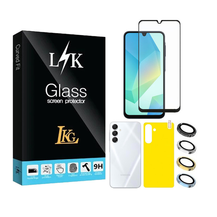 محافظ صفحه نمایش فول ال کا جی مدل LKK مناسب برای گوشی موبایل سامسونگ Galaxy A26 5G به همراه محافظ پشت گوشی و محافظ لنز