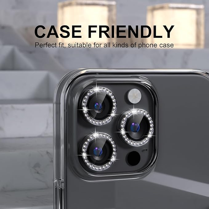 محافظ لنز دوربین ال کا جی مدل نگین دار مناسب برای گوشی موبایل اپل iPhone 12 Pro Max