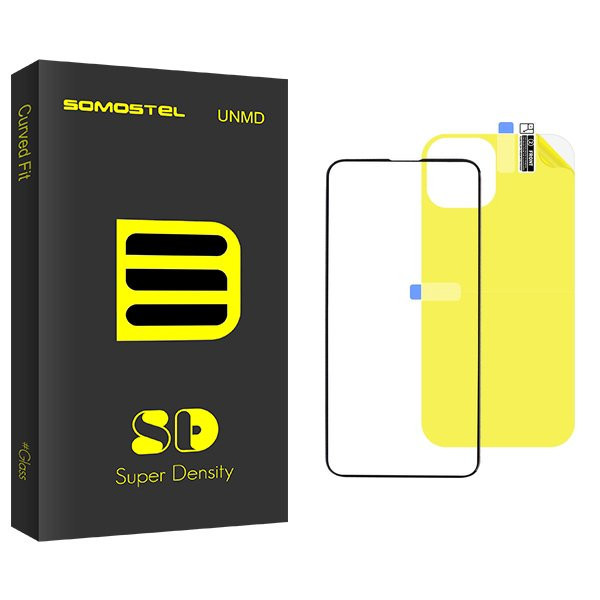 محافظ صفحه نمایش شیشه ای سوماستل مدل SD مناسب برای گوشی موبایل اپل iPhone 13 pro به همراه محافظ پشت گوشی