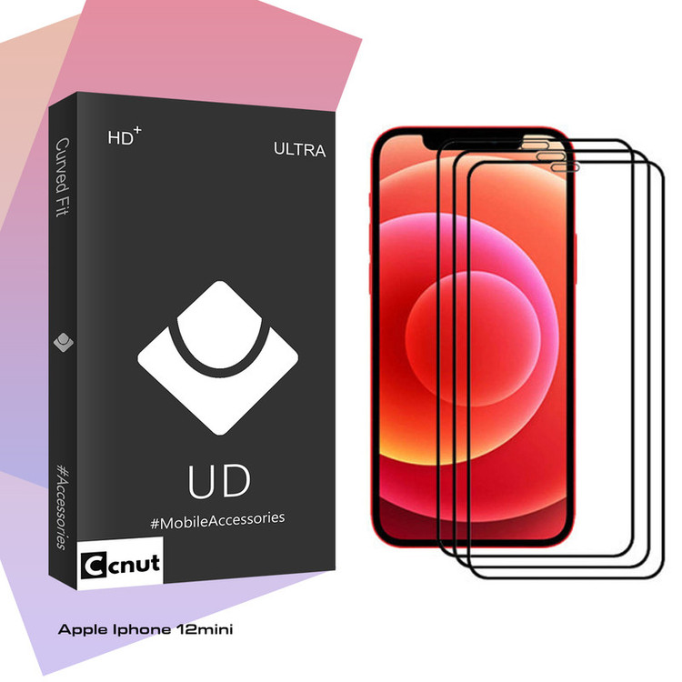 محافظ صفحه نمایشی کوکونات مدل UD Black مناسب برای گوشی موبایل اپل Iphone 12mini بسته سه عددی