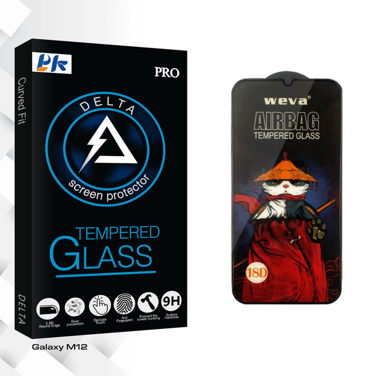 محافظ صفحه نمایش شیشه ای پی کی مدل Delta GlassAirbag مناسب برای گوشی موبایل سامسونگ Galaxy M12