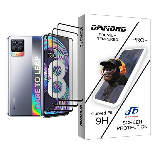 محافظ صفحه نمایش جی اف مدل Diamond Glass MIX003 مناسب برای گوشی موبایل ریلمی 8 بسته سه عددی
