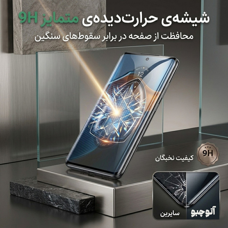 محافظ صفحه نمایش آتوچبو مدل FULLGL-ATH مناسب برای گوشی موبایل شیائومی Xiaomi Redmi Note 15 Pro Plus