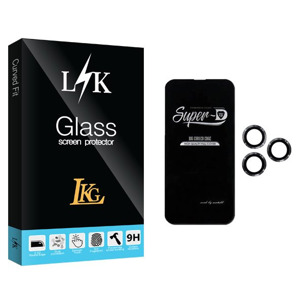 محافظ صفحه نمایش ال کا جی مدل LKK SuperD مناسب برای گوشی موبایل اپل iPhone 13 Pro  به همراه محافظ لنز گوشی