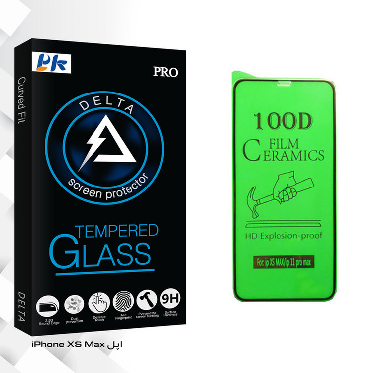محافظ صفحه نمایش سرامیکی پی کی مدل Delta Glass مناسب برای گوشی موبایل اپل iPhone XS Max