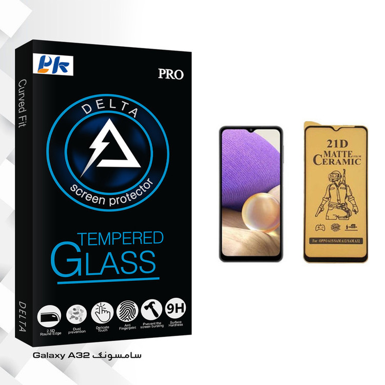 محافظ صفحه نمایش سرامیکی پی کی مدل Delta Glass مناسب برای گوشی موبایل سامسونگ Galaxy A32