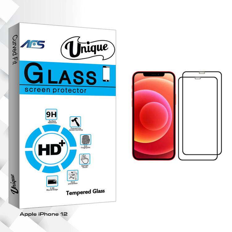 محافظ صفحه نمایش ای اف اس مدل Unique Glass مناسب برای گوشی موبایل اپل iPhone 12 بسته دو عددی