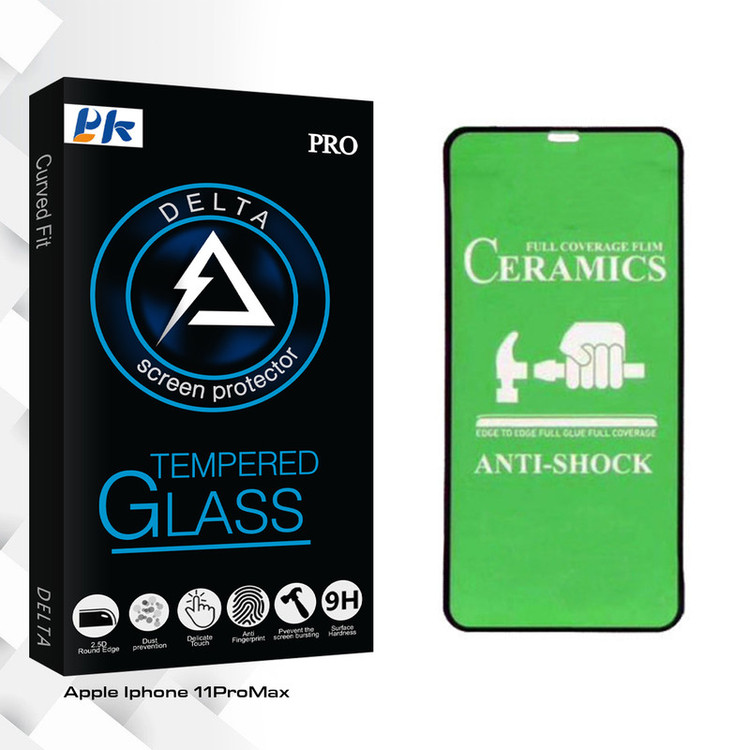 محافظ صفحه نمایش سرامیکی پی کی مدل Delta Glass مناسب برای گوشی موبایل اپل Iphone 11 Pro Max