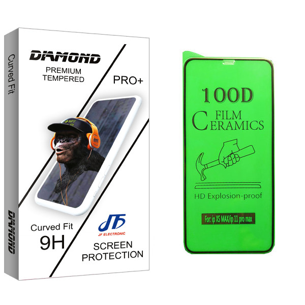 محافظ صفحه نمایش سرامیکی جی اف مدل Diamond glass مناسب برای گوشی موبایل اپل iPhone 11 Pro Max