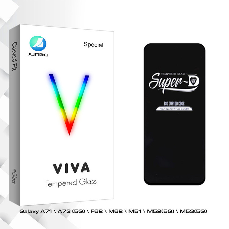 محافظ صفحه نمایش شیشه ای جانبو مدل Viva Sup-D مناسب برای گوشی موبایل سامسونگ Galaxy A71 \ A73 (5G) \ F62 \ M62 \ M51 \ M52(5G) \ M53(5G)