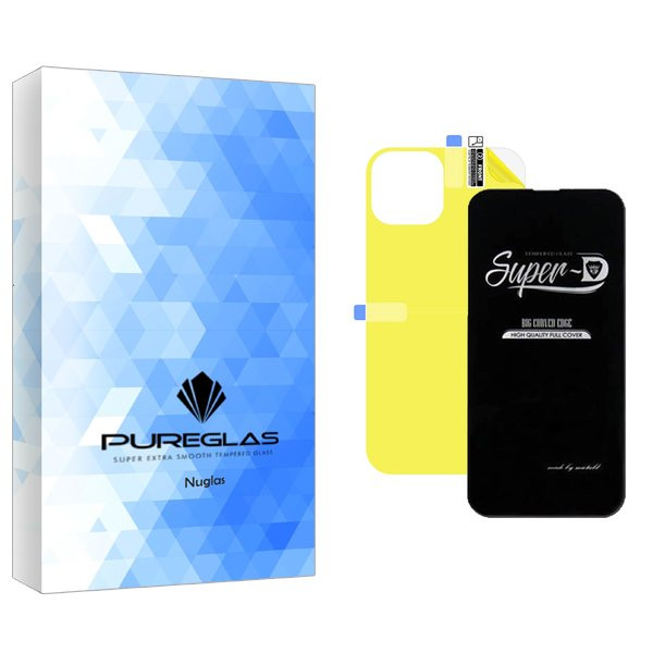محافظ صفحه نمایش پیور گلس مدل NueGlas SuperD مناسب برای گوشی موبایل اپل iPhone 14 Pro Max  به همراه محافظ پشت گوشی