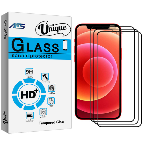 محافظ صفحه نمایش سرامیکی ای اف اس مدل Unique Glass مناسب برای گوشی موبایل اپل Iphone 12 بسته سه عددی