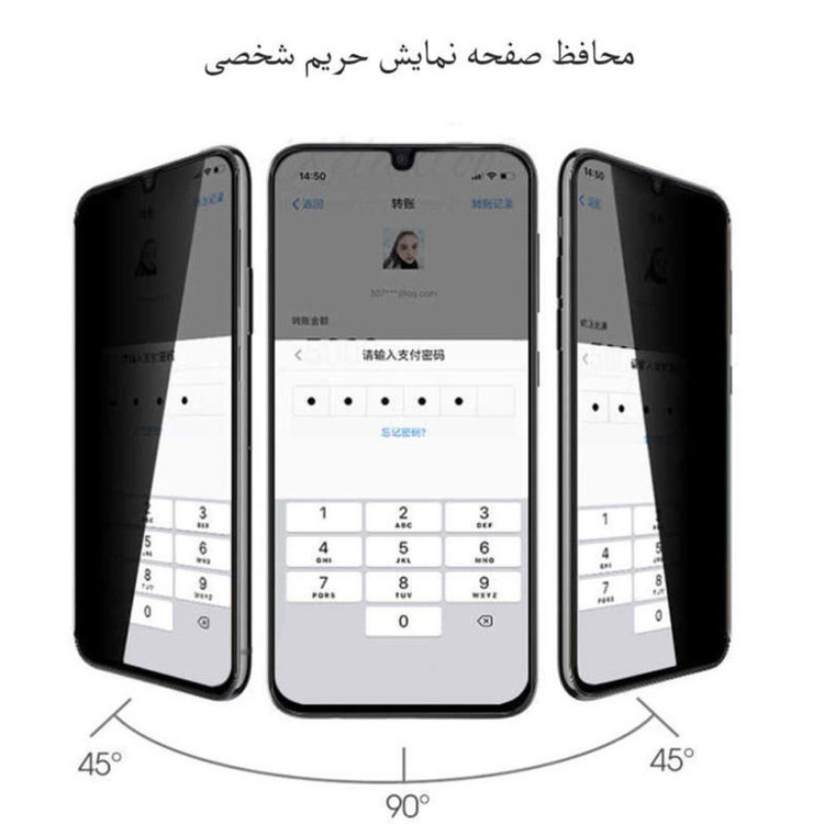 محافظ صفحه نمایش حریم شخصی تی ای سی اف مدل PRVC مناسب برای گوشی موبایل اپل IPHONE 13promax