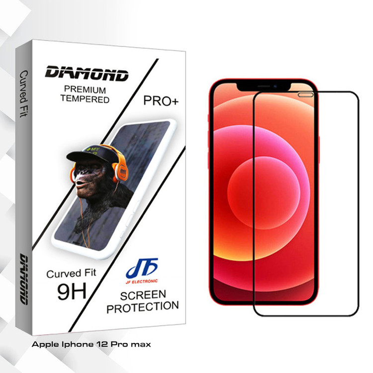 محافظ صفحه نمایش جی اف مدل Diamond glass مناسب برای گوشی موبایل اپل Iphone 12 ProMax