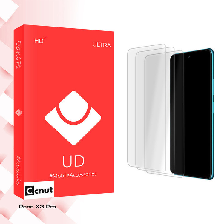 محافظ صفحه نمایش شیشه ای کوکونات مدل UD Ultra MIX3 مناسب برای گوشی موبایل شیائومی Poco X3 Pro بسته سه عددی