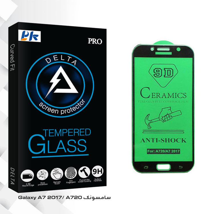 محافظ صفحه نمایش سرامیکی پی کی مدل Delta Glass مناسب برای گوشی موبایل سامسونگ Galaxy A7 2017/ A720