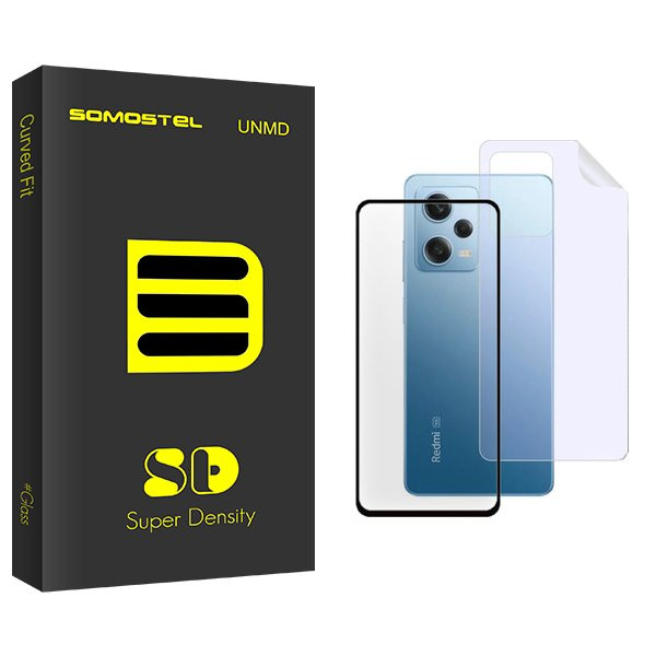 محافظ صفحه نمایش شیشه ای سوماستل مدل SD مناسب برای گوشی موبایل شیائومی Redmi Note 12 Pro  به همراه محافظ پشت گوشی