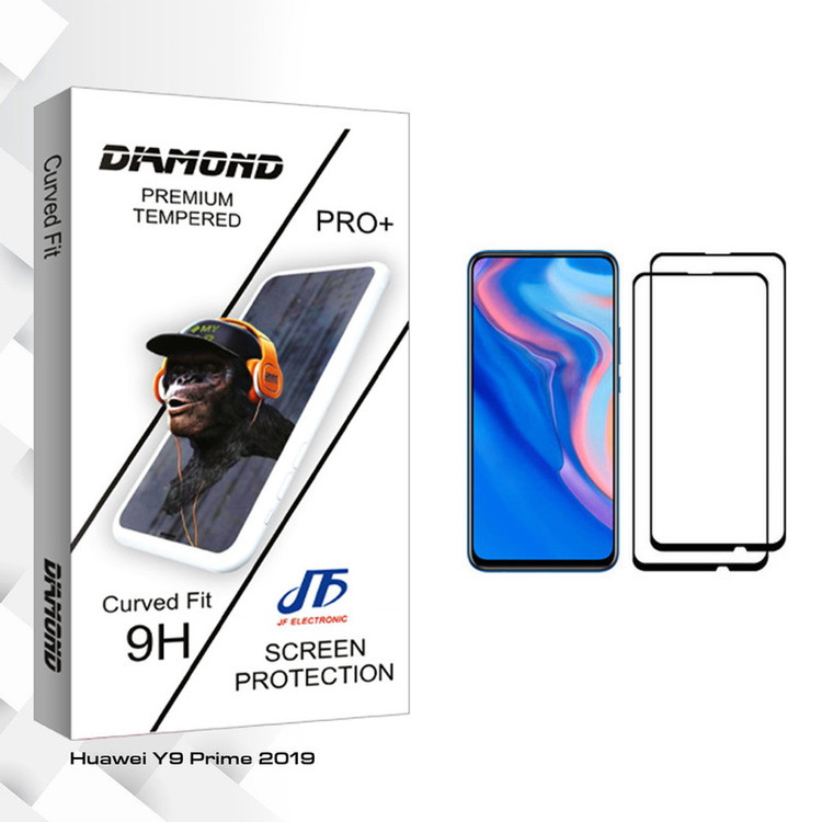محافظ صفحه نمایش جی اف مدل Diamond glass مناسب برای گوشی موبایل هوآوی Y9 Prime 2019 بسته دو عددی