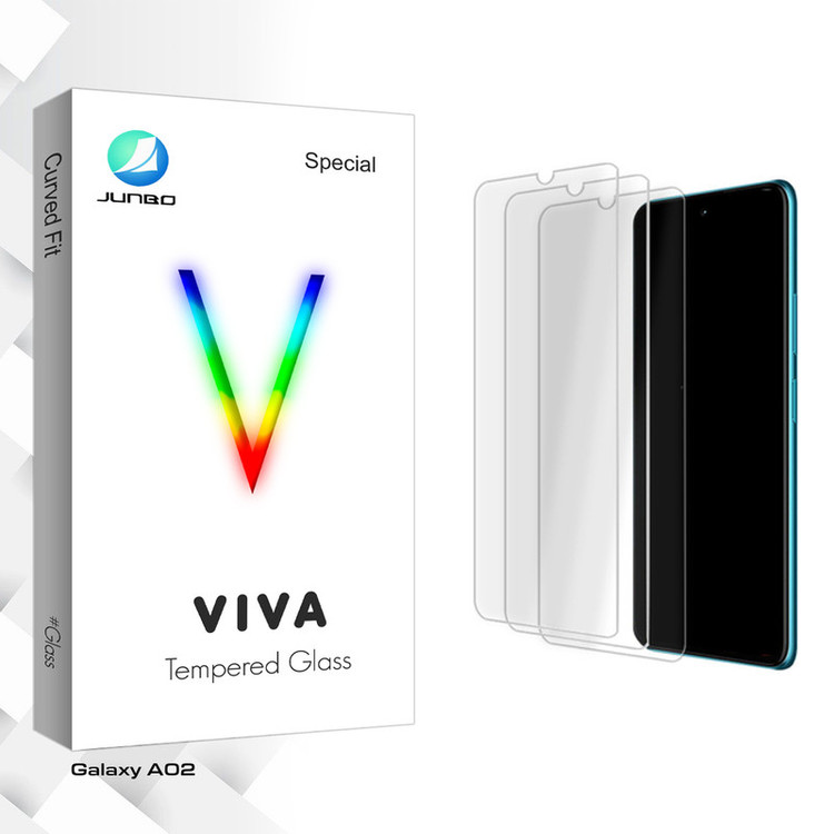 محافظ صفحه نمایش شیشه ای جانبو مدل Viva Glass MIX3 مناسب برای گوشی موبایل سامسونگ Galaxy A02 بسته سه عددی