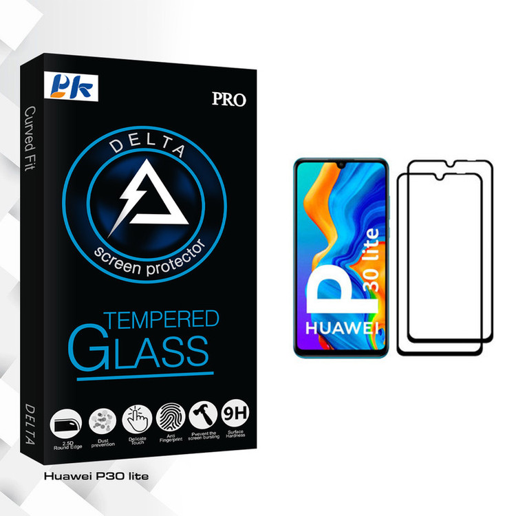 محافظ صفحه نمایش پی کی مدل Delta Glass مناسب برای گوشی موبایل هوآوی P30 lite بسته دو عددی