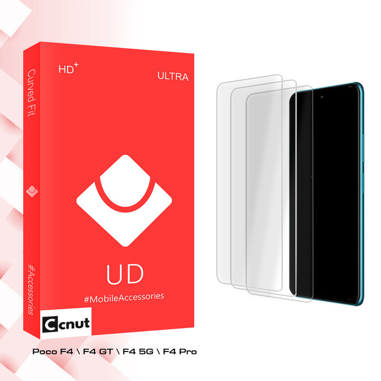 محافظ صفحه نمایش شیشه ای کوکونات مدل UD Ultra MIX مناسب برای گوشی موبایل شیائومی Poco F4 \ F4 GT \ F4 5G \ F4 Pro بسته سه عددی