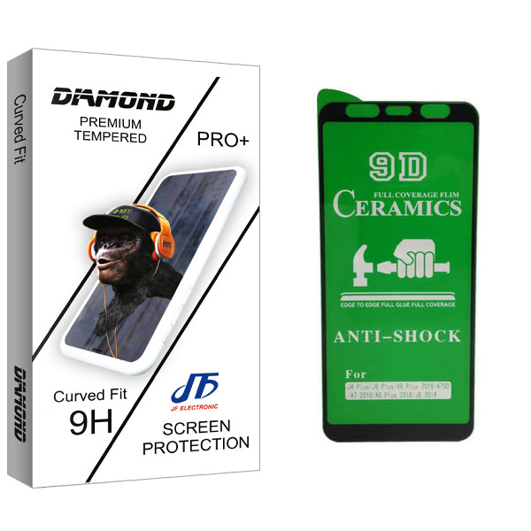 محافظ صفحه نمایش سرامیکی جی اف مدل Diamond glass مناسب برای گوشی موبایل سامسونگ A6 Plus/J4 Plus/A750/J6 Plus/J8