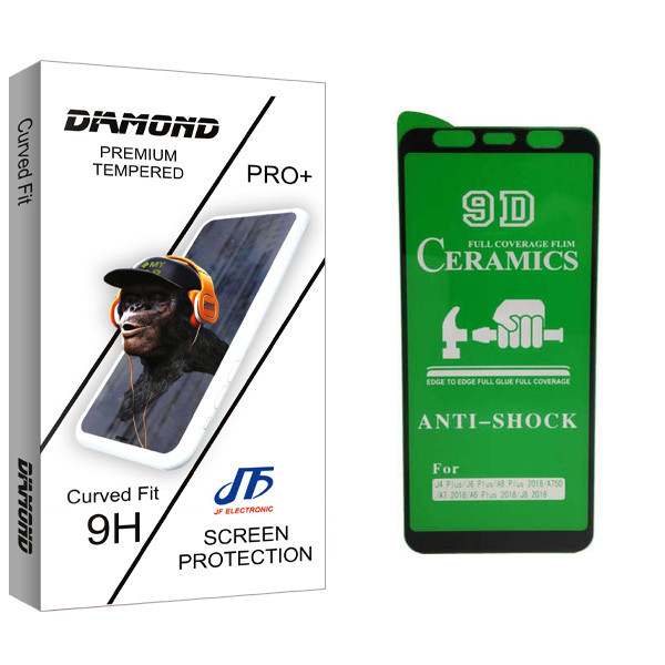 محافظ صفحه نمایش سرامیکی جی اف مدل Diamond glass مناسب برای گوشی موبایل سامسونگ A6 Plus/J4 Plus/A750/J6 Plus/J8