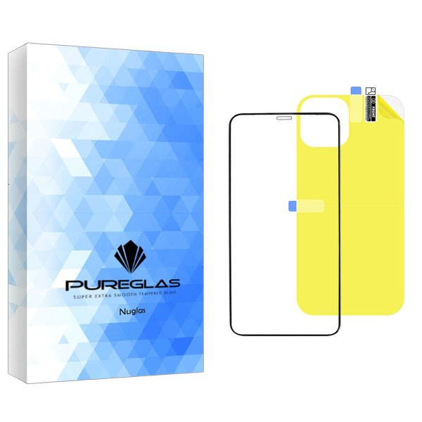 محافظ صفحه نمایش شیشه ای پیور گلس مدل NueGlas مناسب برای گوشی موبایل اپل iPhone 12 Pro Max  به همراه محافظ پشت گوشی