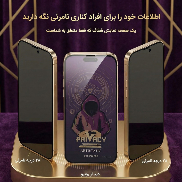 محافظ صفحه نمایش حریم شخصی ال کا جی مدل PRVMiT-LK مناسب برای گوشی موبایل اپل iPhone 13
