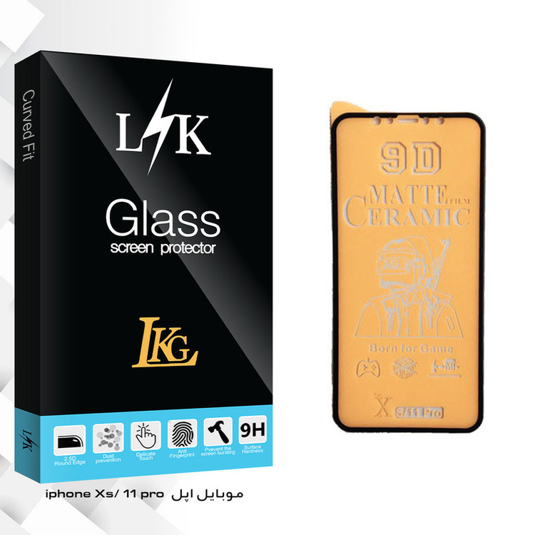 محافظ صفحه نمایش 9D ال کا جی مدل LK Glass مناسب برای گوشی موبایل اپل iphone Xs/ 11 pro