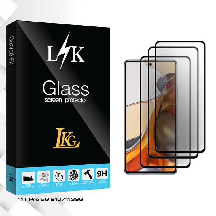 محافظ صفحه نمایش سرامیکی ال کا جی مدل LK Glass مناسب برای گوشی موبایل شیائومی 11T Pro 5G 2107113SG بسته سه عددی