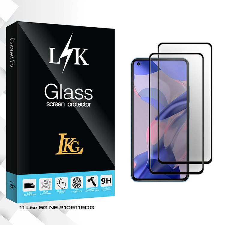 محافظ صفحه نمایش سرامیکی ال کا جی مدل LK Glass مناسب برای گوشی موبایل شیائومی 11 Lite 5G NE 2109119DG بسته دو عددی