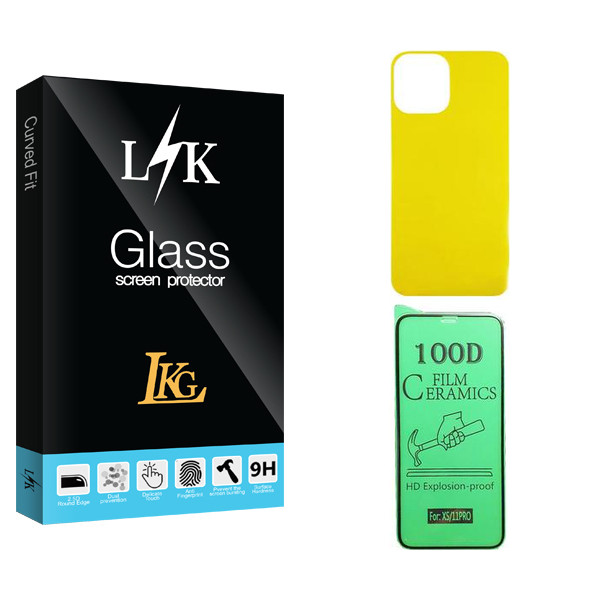 محافظ صفحه نمایش سرامیکی ال کا جی مدل LK  مناسب برای گوشی موبایل اپل iPhone 11 Pro  به همراه محافظ پشت گوشی