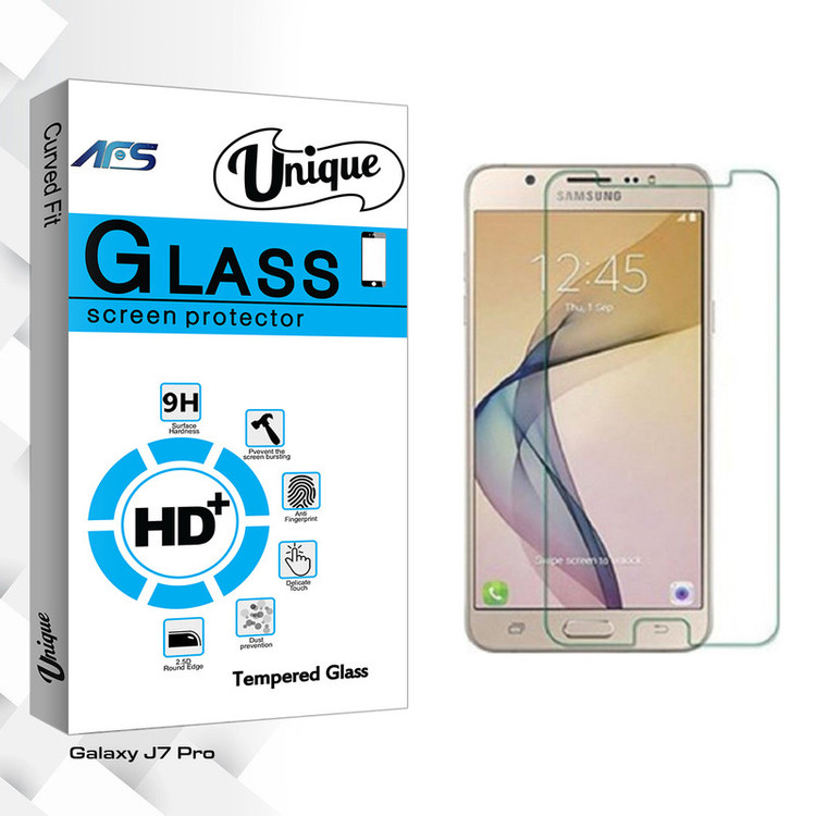محافظ صفحه نمایش شیشه ای ای اف اس مدل Unique Glass مناسب برای گوشی موبایل سامسونگ Galaxy J7 Pro
