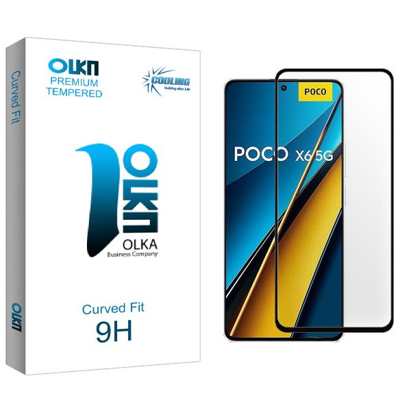 محافظ صفحه نمایش شیشه ای کولینگ مدل Olka FullGlue مناسب برای گوشی موبایل شیائومی poco x6