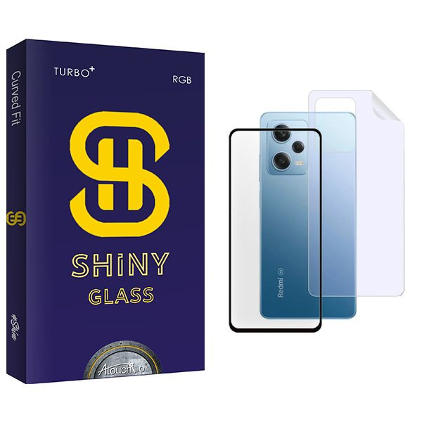 محافظ صفحه نمایش شیشه ای آتوچبو مدل Shiny مناسب برای گوشی موبایل شیائومی Redmi Note 12 Pro به همراه محافظ پشت گوشی