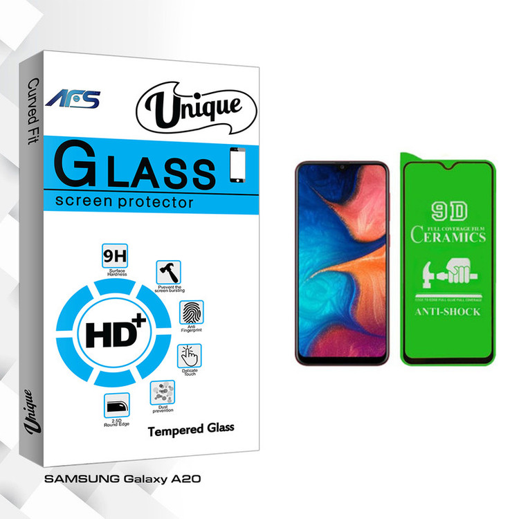 محافظ صفحه نمایش سرامیکی ای اف اس مدل Unique Glass مناسب برای گوشی موبایل سامسونگ Galaxy A20