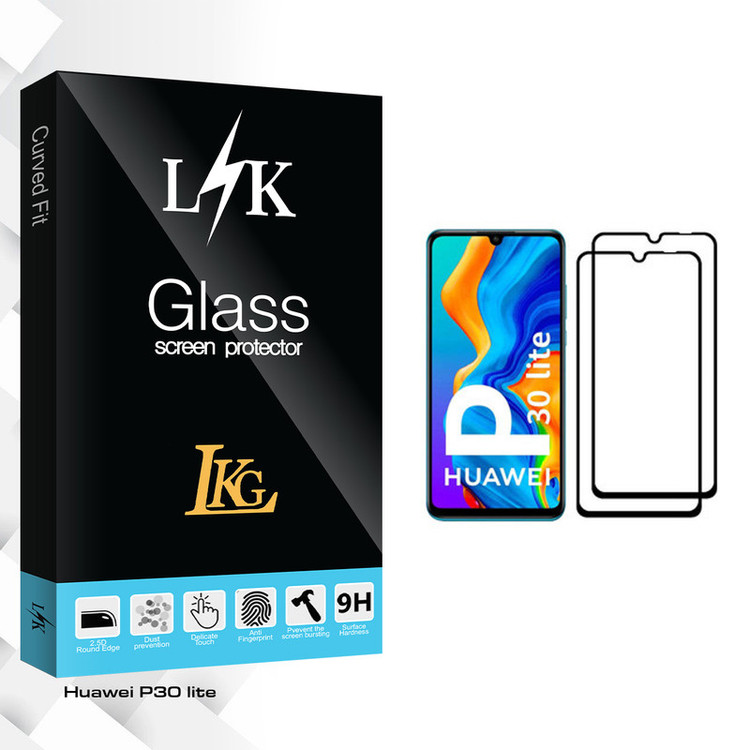 محافظ صفحه نمایش ال کا جی مدل LK Glass مناسب برای گوشی موبایل هوآوی P30 lite بسته دو عددی