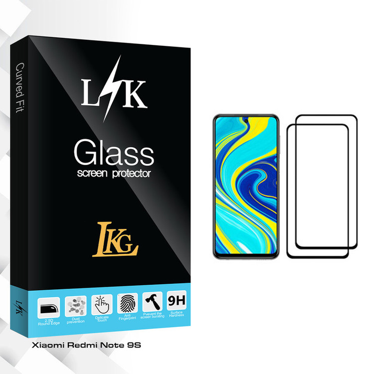 محافظ صفحه نمایش ال کا جی مدل LK Glass مناسب برای گوشی موبایل شیائومی Redmi Note 9S بسته دو عددی