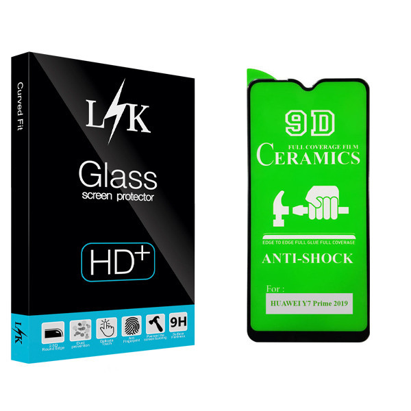 محافظ صفحه نمایش 9D ال کی مدل +HD مناسب برای گوشی موبایل هوآوی Y7 Prime 2019