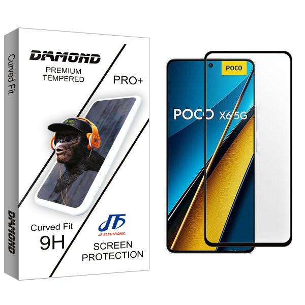 محافظ صفحه نمایش شیشه ای جی اف مدل Diamond FullGlue مناسب برای گوشی موبایل شیائومی poco x6