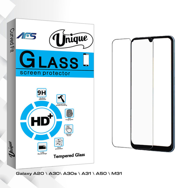 محافظ صفحه نمایش شیشه ای ای اف اس مدل Unique Glass مناسب برای گوشی موبایل سامسونگ Galaxy A20 \ A30\ A30s \ A31 \ A50 \ M31