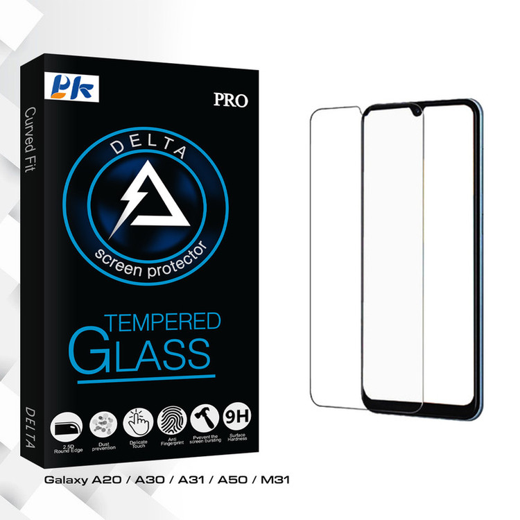 محافظ صفحه نمایش شیشه ای پی کی مدل Delta Glass مناسب برای گوشی موبایل سامسونگ Galaxy A20 / A30 / A31 / A50 / M31