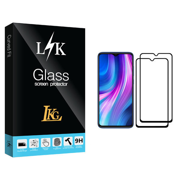 محافظ صفحه نمایش ال کا جی مدل LK Glass مناسب برای گوشی موبایل شیائومی Redmi Note 8 Pro بسته دو عددی
